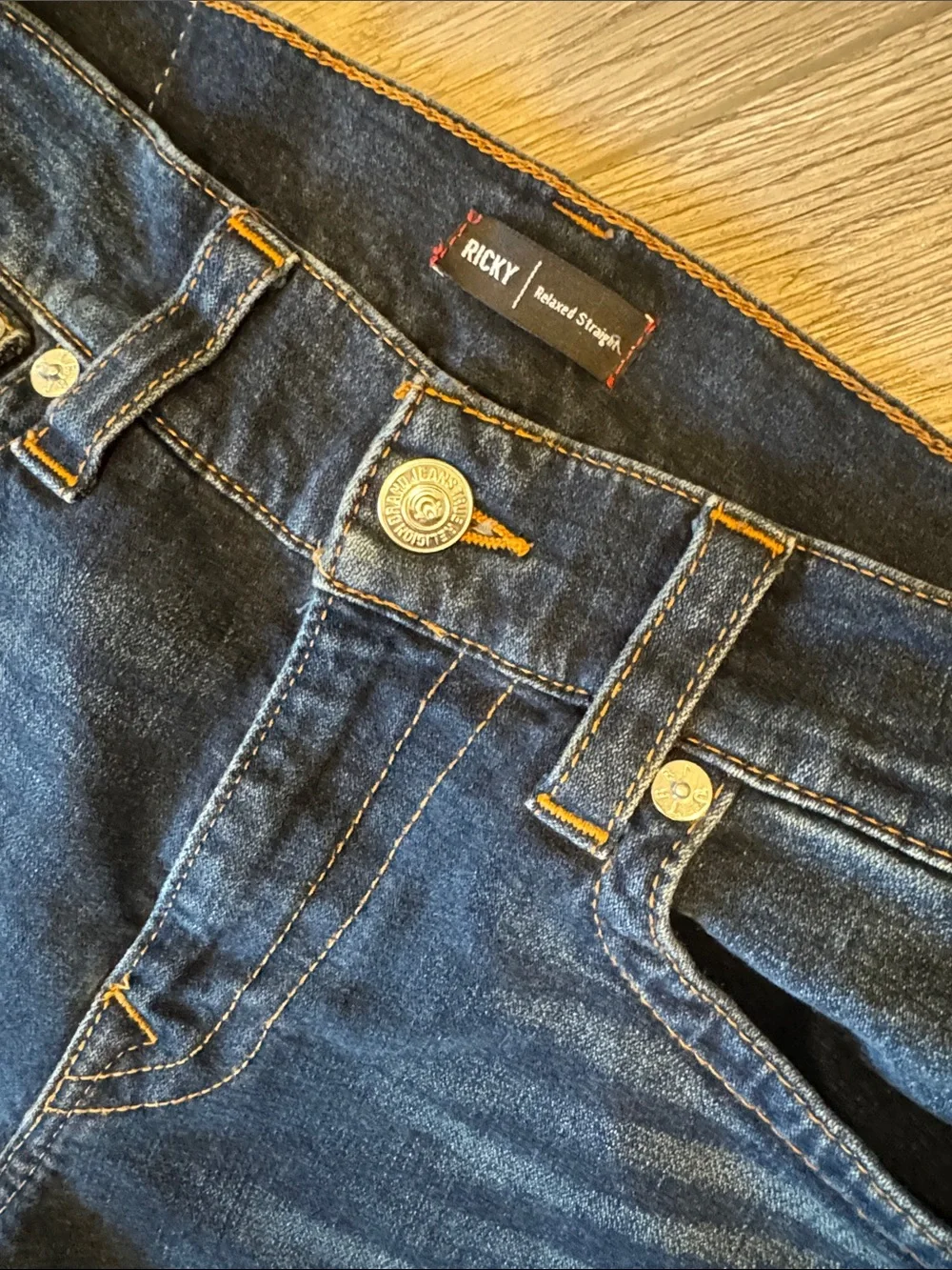 True Religion Ricky relaxed Men's Straight-Leg Jeans Size 33x 32” D7